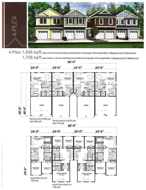 34 4 Plex 4 Unit Apartment Building Floor Plans Excellent – New Home Floor Plans