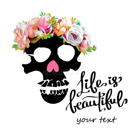 Skull with Bones Sign. Vector Illustration. Unusual Skull with ...