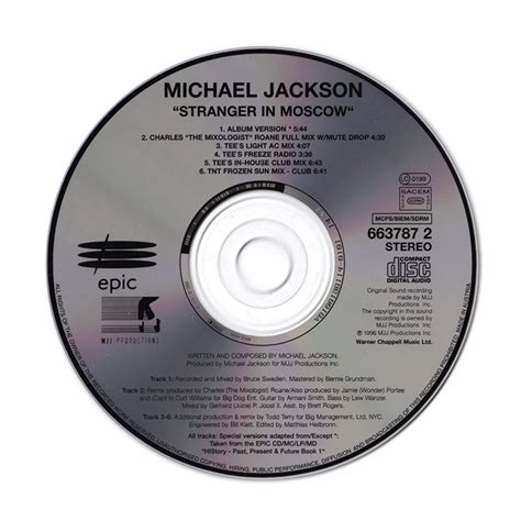 Michael Jackson | Stranger In Moscow | CD single (663787 2)