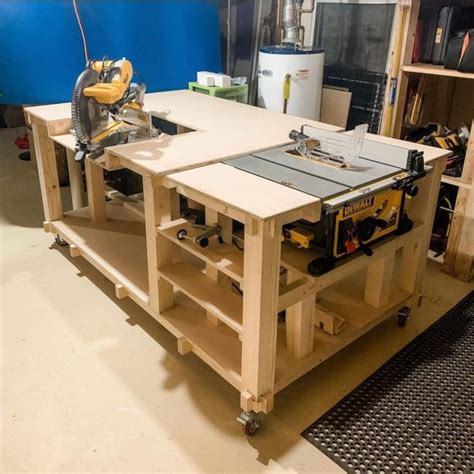 Miter Saw Table Workbench Plans: Mobile and Built-In : The Accent Piece