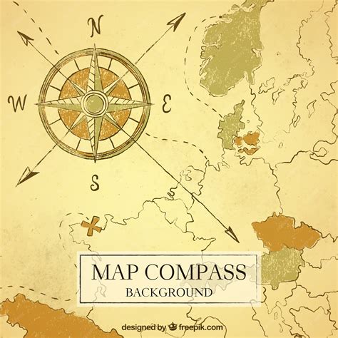 Premium Vector | Map compass background