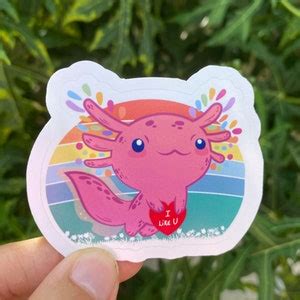 Axolotl Stickers, Love Axolotl Lover Cute Axolotl Gift Mexican Salamander Axolote Mexicano ...