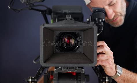 Cameraman Working with a Cinema Camera Stock Image - Image of ...