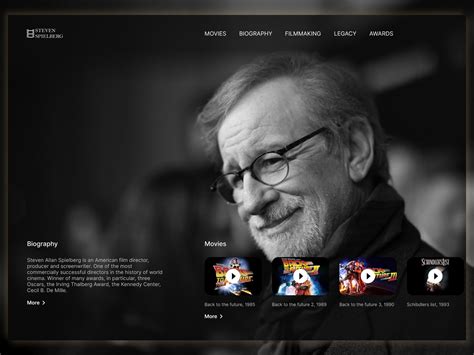 Steven Spielberg fan website by Lenashii on Dribbble