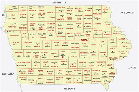 Iowa Counties Map | Mappr