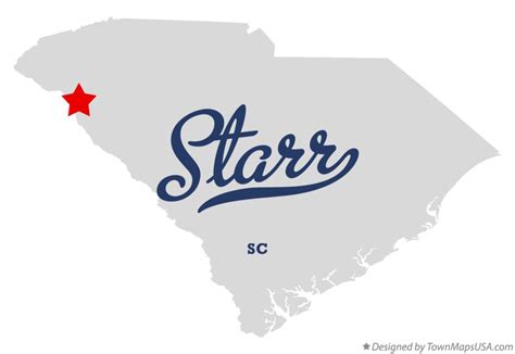 Map of Starr, SC, South Carolina