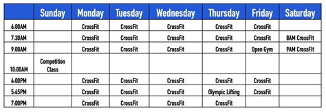 Schedule - Crossfit Skylands