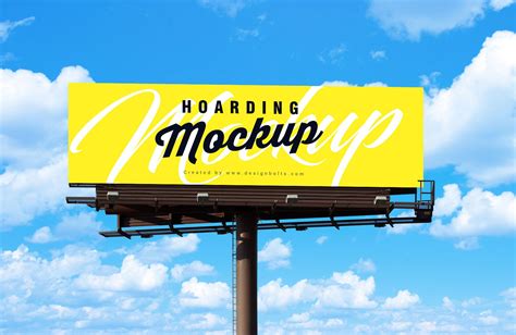 Free Outdoor Advertisement Blank Hoarding / Billboard Mockup PSD