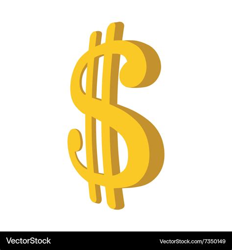 Dollar sign cartoon icon Royalty Free Vector Image