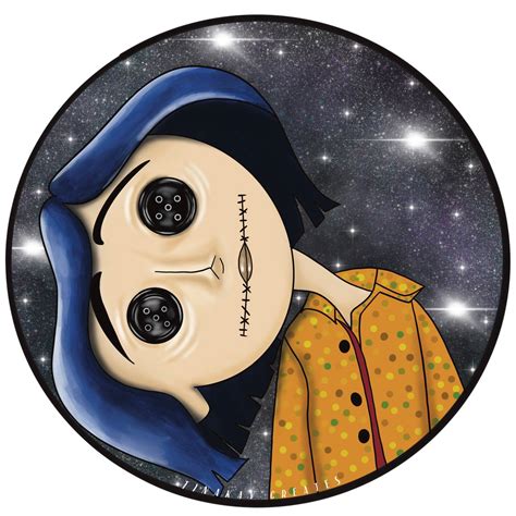 Coraline Button Eyes Head Tilting Weatherproof Sticker - TinakayCreations