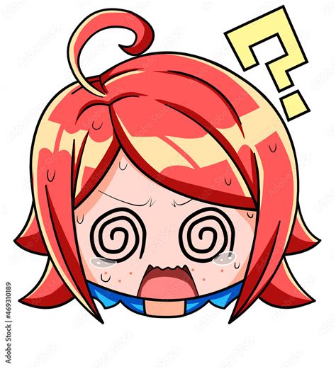 Kawaii anime face, anime chibi style. Confuse expression. ilustración ...