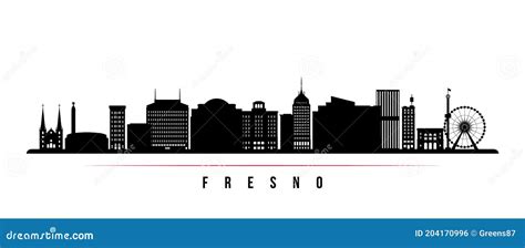 Fresno Skyline Horizontal Banner. Stock Vector - Illustration of ...