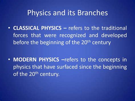 Branches of Physics