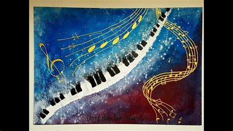 Abstract acrylic painting piano notes - Abstrakte Acrylmalerei Klavier ...