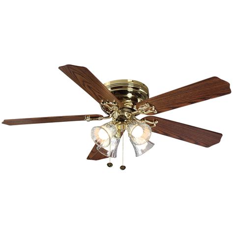 Hampton Bay Ceiling Fan Indoor 52 Inch LED Traditional Fixture Polished Brass | eBay