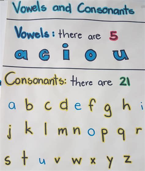 Printable Vowels And Consonants Chart - Printable Word Searches