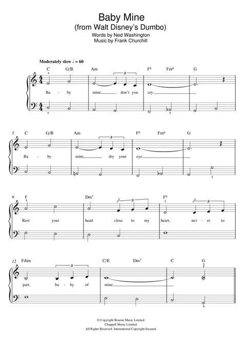 Baby Mine (from Dumbo) By Ned Washington - Digital Sheet Music For Score - Download & Print HX ...