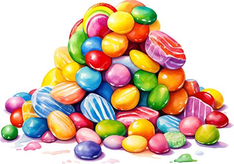 Premium Vector | Watercolor candy pile illustration