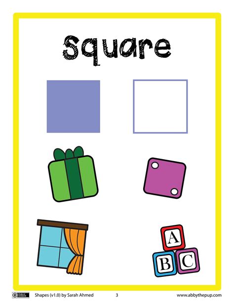 Square Shapes flash card | Free Printable Papercraft Templates