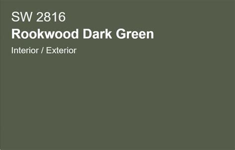 Rookwood Dark Green SW 2816 - Historic Color Paint Color - Sherwin-Williams | Historic colours ...