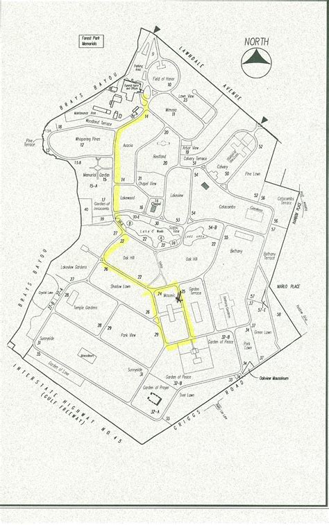 Forest Park Lawndale Cemetery Map | Islands With Names