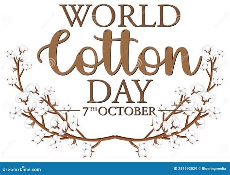 World Cotton Day Banner Template Stock Vector - Illustration of icon, design: 251993039