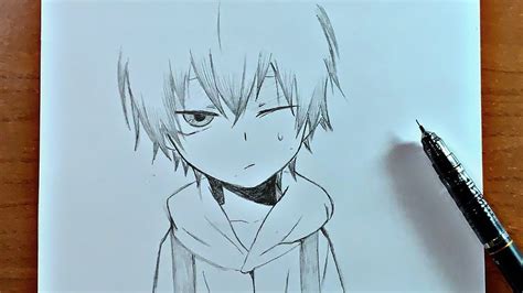 Easy anime drawing | how to draw cute anime boy using just a pencil - YouTube