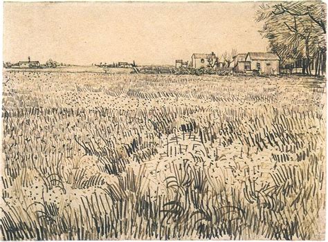 Meadow with Flowers by Vincent Van Gogh - 1173 - Drawing