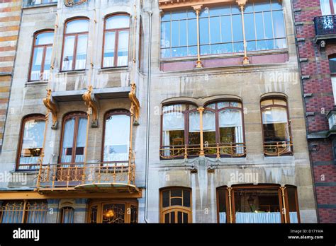 Horta Museum. Art Nouveau architecture in Saint-Gilles, Brussels Stock Photo - Alamy