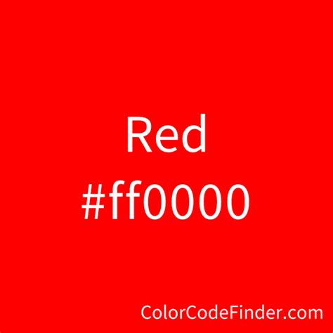 Red Color Code is #ff0000