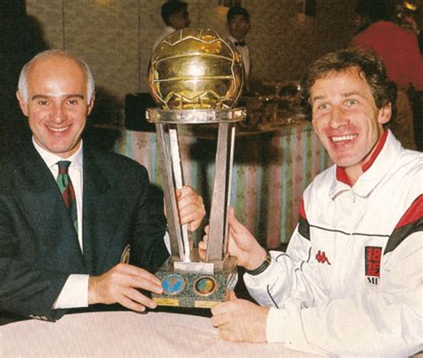 Arrigo Sacchi and Franco Baresi with the Intercontinental Cup trophy ...