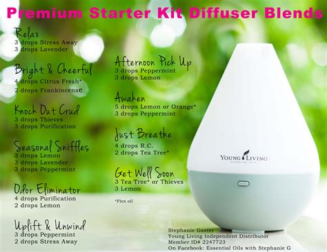 Diffuser Blend recipes using essential oils from Young Living's premium starter kit. | Living ...