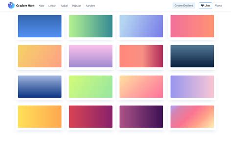 Thousands of trendy color gradients in a curated collection that is updated daily. Get a fresh ...