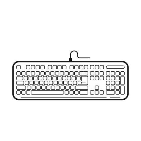 Vector Illustration of a Keyboard with an Outline is Isolated on White ...