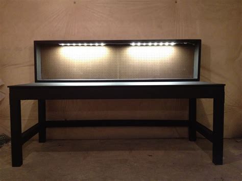 work bench with led lighting #woodworking #workbench #diy | Garage workbench plans, Garage work ...