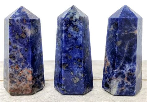 3pcs NATURAL SODALITE BLUE QUARTZ CRYSTAL POINT HEALING MINERAL STONE-in Stones from Home ...