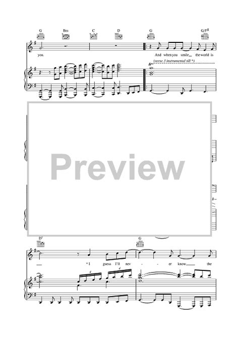 The Wonder Of You" Sheet Music by Elvis Presley for Piano/Vocal/Chords ...