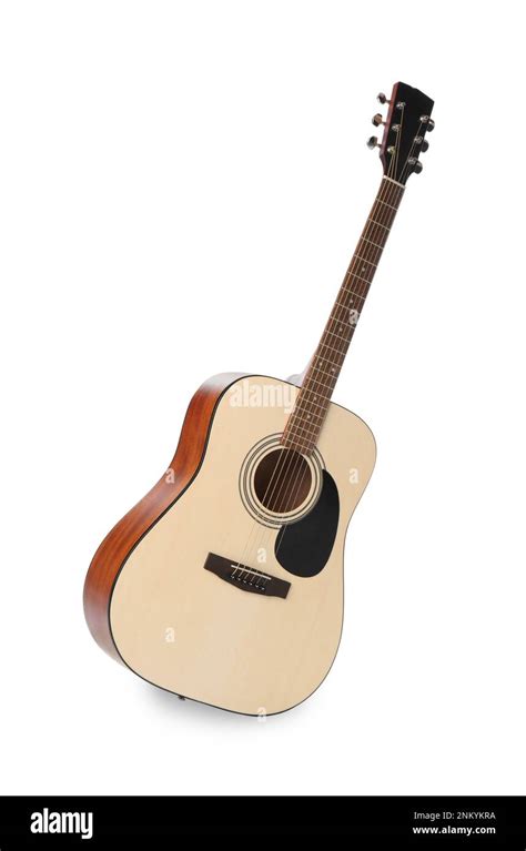 Acoustic guitar isolated on white. String musical instrument Stock Photo - Alamy