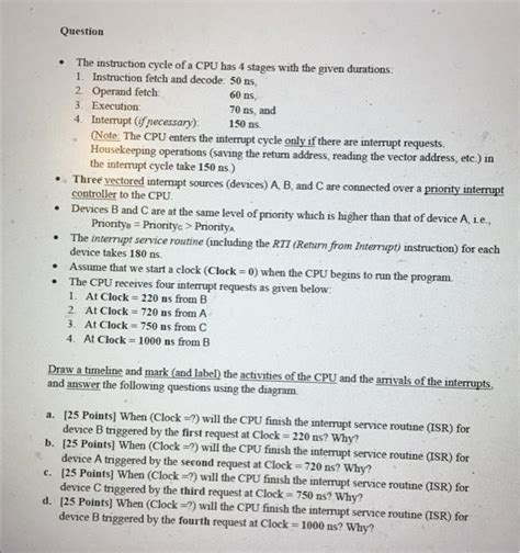 Solved Question - The instruction cycle of a CPU has 4 | Chegg.com