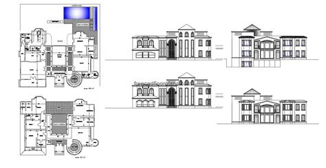 Two-storey Villa, Autocad Plan 1512202 - Free Cad Floor Plans