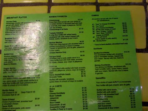 Mangos Mexican Cafe Menu, Menu for Mangos Mexican Cafe, Mesa, Mesa - Urbanspoon/Zomato