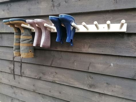 Welly rack/ boot holder wall mounted sizes available to hold 1 | Etsy