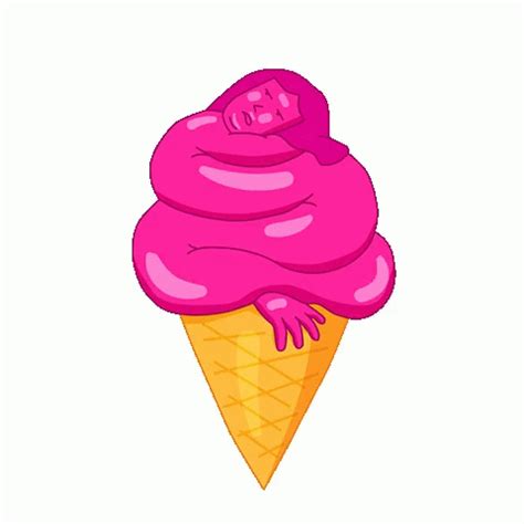 Melting Ice Cream Cone Sticker - Melting Ice Cream Cone Hot Day - Discover & Share GIFs