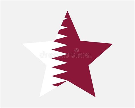 Qatar Star Flag. Qatari Star Shape Flag Stock Vector - Illustration of ...