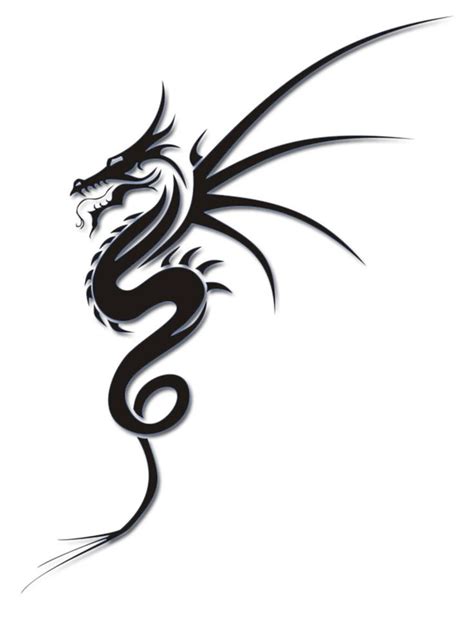 Simple Tribal Dragon Tattoo - ClipArt Best