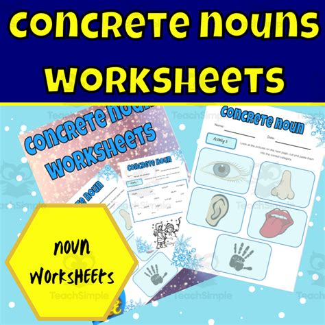 Winter concrete noun worksheets by Teach Simple