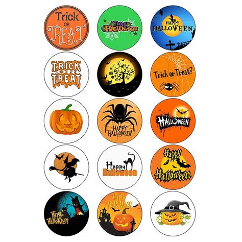 HAPPY HALLOWEEN EDIBLE CUPCAKE TOPPERS