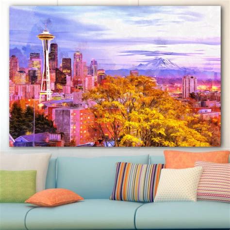 Seattle Skyline Photo Canvas Large Art Wall Print on Canvas | Etsy