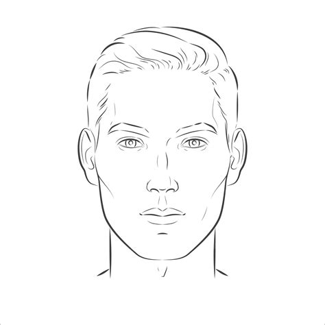 Male Face Drawing Outline