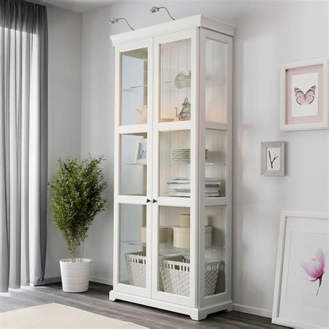 LIATORP Glass-door cabinet, white, 37 3/4x84 1/4" - IKEA